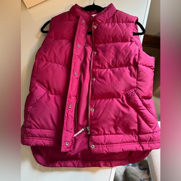 J crew pink puffer vest women’s small - Picture 2 of 5